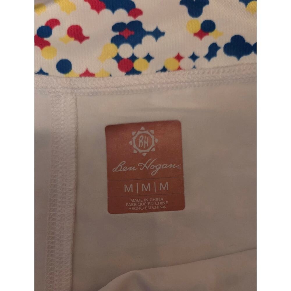 NWT Ben Hogan Golf Skirt Skort Size Medium Geo Print White Pockets Shorts Liner - Picture 5 of 7